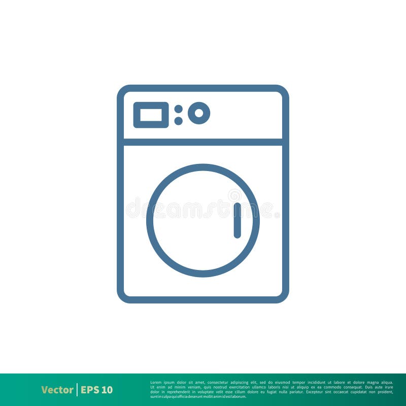 Washer Machine Laundry Icon Vector Logo Template Illustration Design