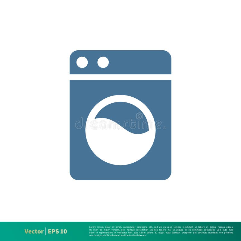 Washer Machine Laundry Icon Vector Logo Template Illustration Design. Vector EPS 10