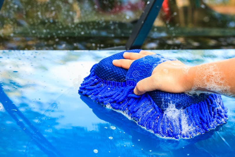 Washing a Car with a Sponge and Soap Stock Image Image of wash, work