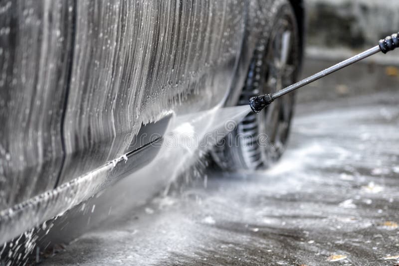 Washing a Car at the Car Wash Stock Photo Image of lathering, splash