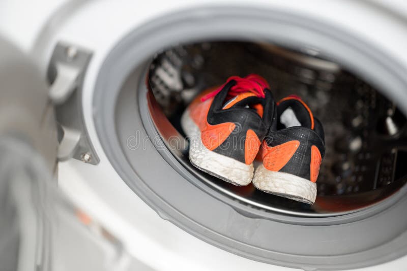 Washing Dirty Shoes in the Washing Machine Stock Image Image of sportive, washer 213839351