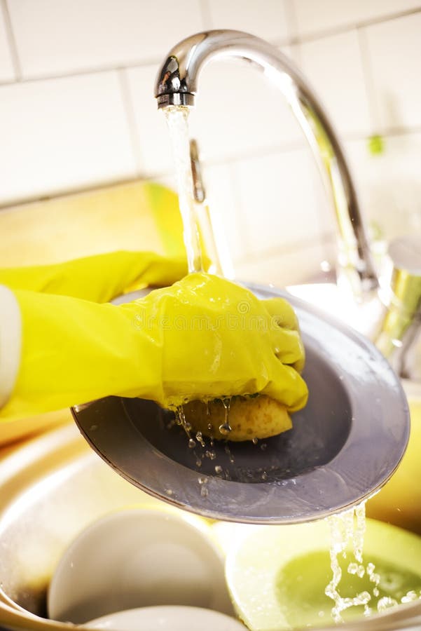Gloves for washing dishes stock photo. Image of closeup - 48066536