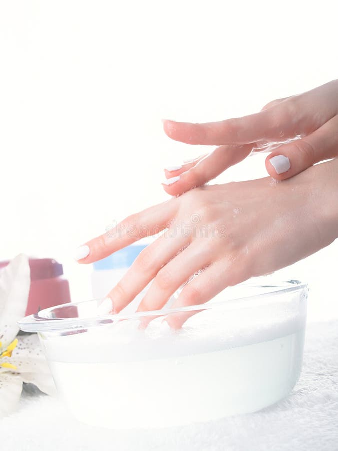 Washing of a female hands