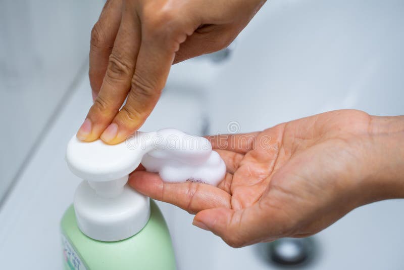Washing Hand with Hand Wash Foam Stock Photo Image of coronavirus