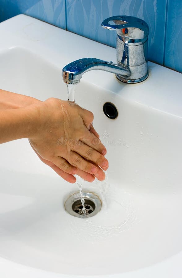 Washing Hands In Bathroom Picture. Image 8112372