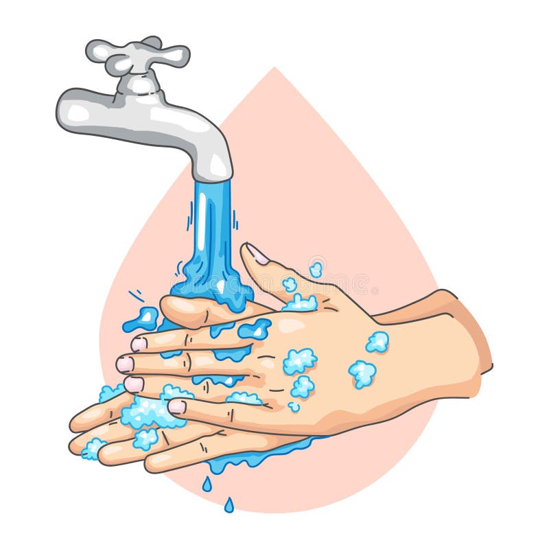 Washing Hands Recommended, Vector Illustration Drawing ...