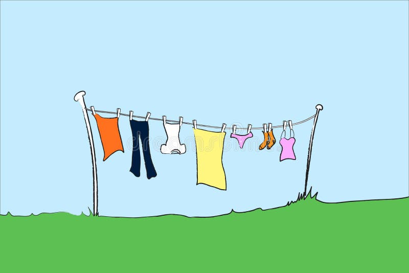 Washing line female stock vector. Illustration of housework 13470742