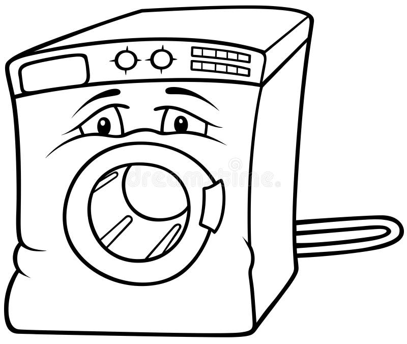 Drawing The Front View Of The Washing Machine Into A White Background For  Assembling Or Creating Teaching Materials For Moms Doing Homeschooling And  Teachers Searching For Pictures For Teaching Materials Such As