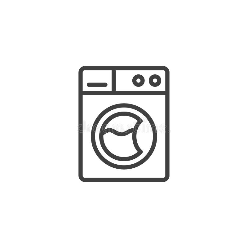 Washing machine with clothes line icon