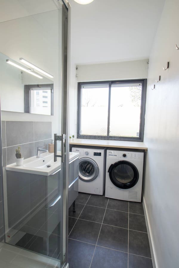 Washing Machine and Dryer in Bathroom Editorial Photo Image of cottage, apartment 238005351