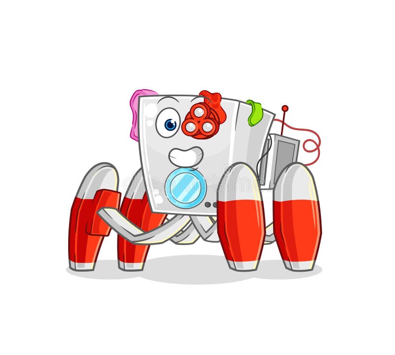 Washing machine future robot vector. cartoon character royalty free illustration
