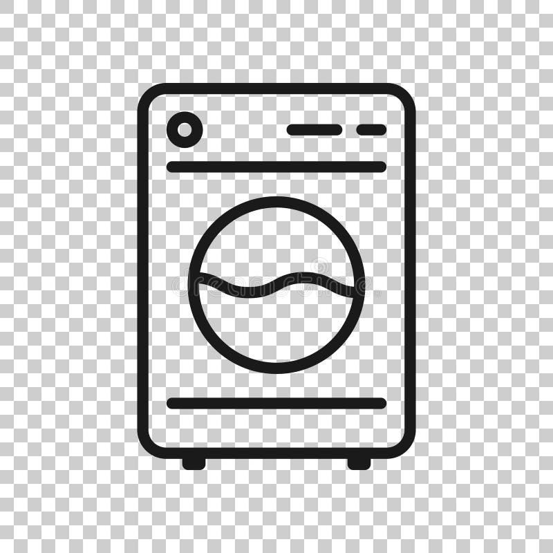 Washing machine icon in flat style. Washer vector illustration on white isolated background. Laundry business concept vector illustration