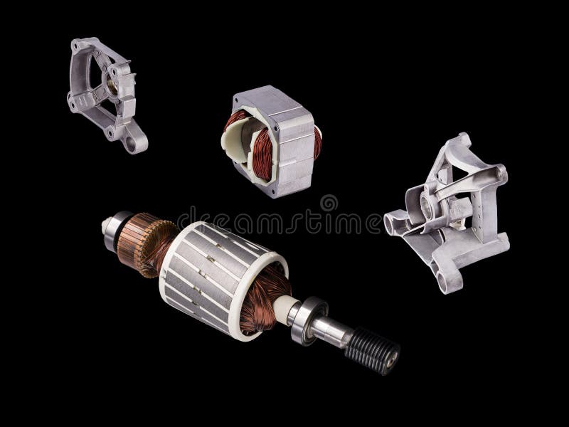 Washing Machine Motor Isolated on Black Background Stock Image Image