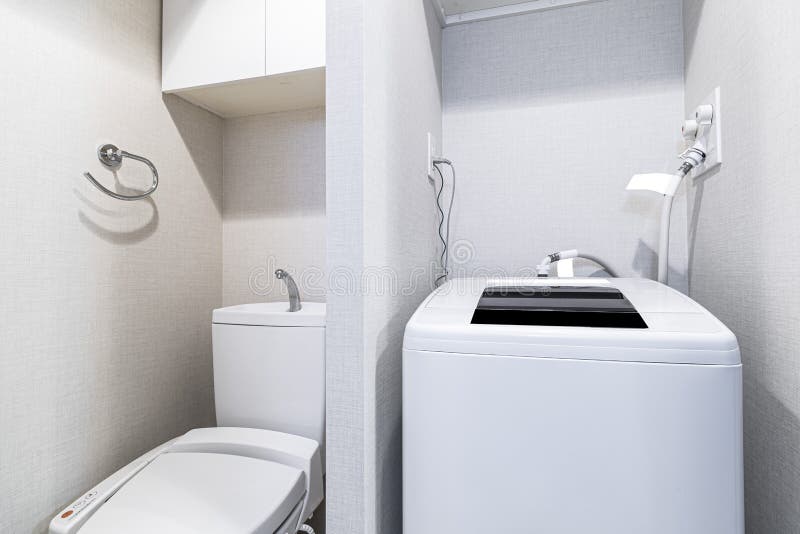Washing Machine is Placed in the Toilet Area in the Room at the Apartment Stock Photo Image of