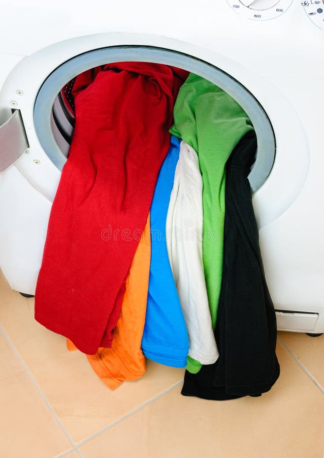 Dirty Laundry in Washing Machine Stock Image Image of appliance