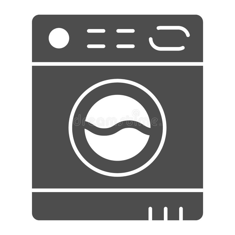 Washing machine solid icon. Washer vector illustration isolated on white. Home appliance glyph style design, designed royalty free illustration