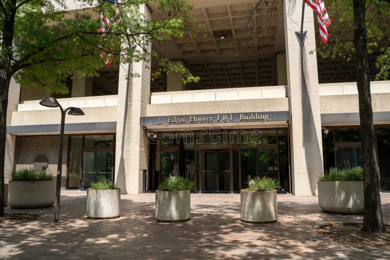 Washington, DC - August 4, 2019: Exterior of the J. Edgar Hoover FBI Building Headquarters in downtown DC. Washington, DC - August 4, 2019: Exterior of the J. Edgar Hoover FBI Building Headquarters in downtown DC.