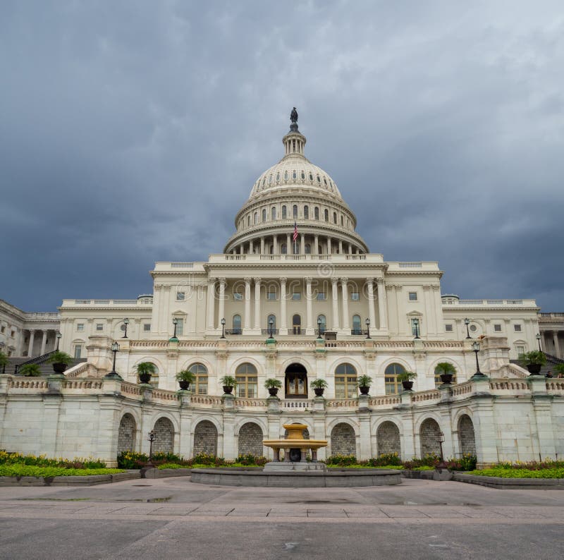Washington DC, District of Columbia [United States US Capitol Building, shady cloudy weather before raining, faling dusk. Washington DC, District of Columbia stock image Washington DC, District of Columbia [United States US Capitol Building, shady cloudy weather before raining, faling dusk. Washington DC, District of Columbia stock image