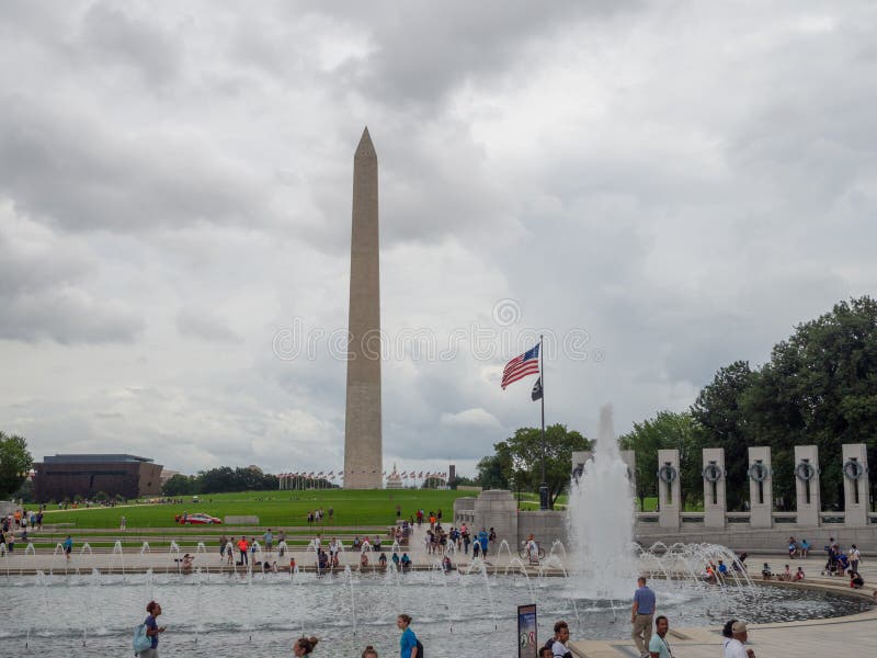 Washington DC, District of Columbia (Verenigde Staten, Verenigde Staten, obelisk op de National Mall in the capital, Reflecting p