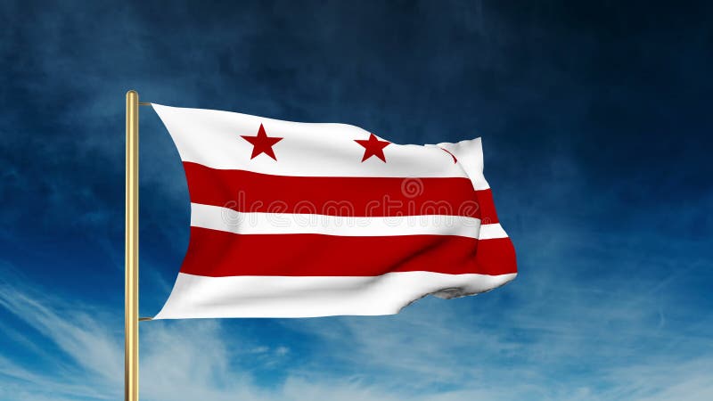 Washington Dc Flag Slider Style. Waving in the Win Stock Footage - Video of  reflection, pole: 56080836