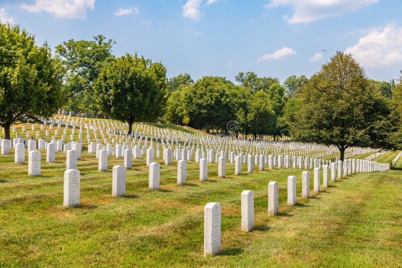 WASHINGTON DC, USA - MARCH 29, 2020: Arlington National Cemetery in Washington DC, USA