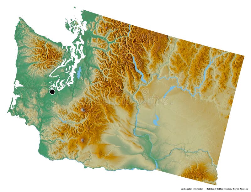 Topo Maps Washington State Washington, State Of Mainland United States, On Solid. Relief Stock  Illustration - Illustration Of Division, Travel: 195735141