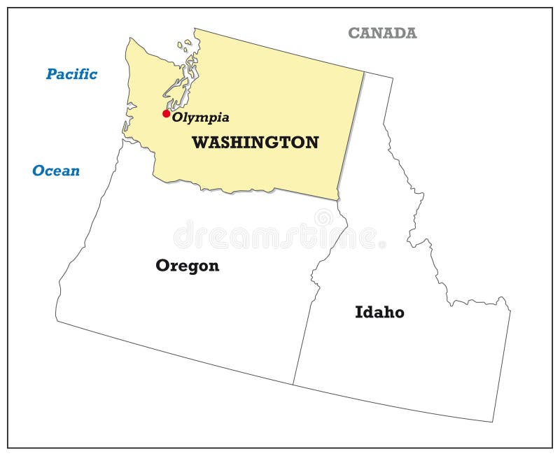 Washington Oregon Map Stock Illustrations 1 286 Washington