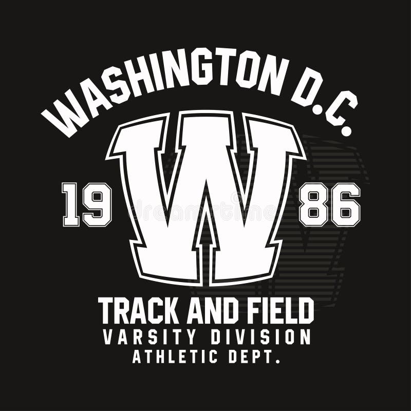 Washington typografi för t-skjorta tryck Friidrott idrotts- t-skjorta diagram