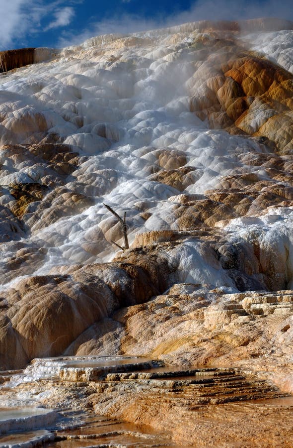 Water coming off Mammoth Hot Springs Terraces in Yellowstone National Park, Wyoming. Water coming off Mammoth Hot Springs Terraces in Yellowstone National Park, Wyoming