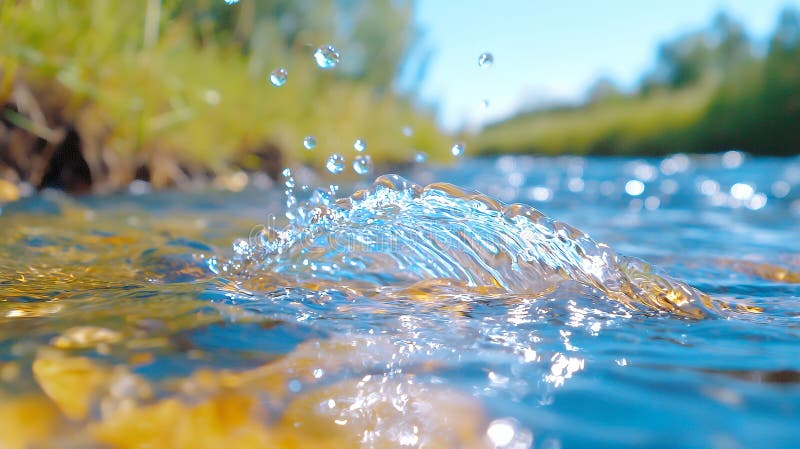 Wasser in einem Bach spritzt vektor abbildung