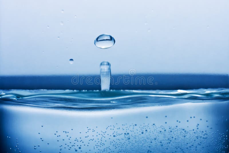 Blue color the water and drops. Blue color the water and drops