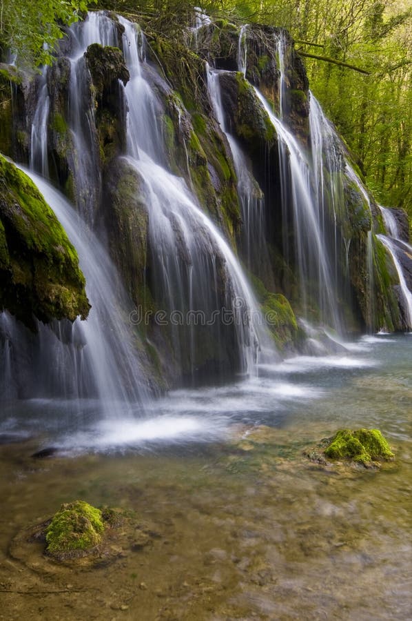 Beautiful waterfall in green forest. Beautiful waterfall in green forest