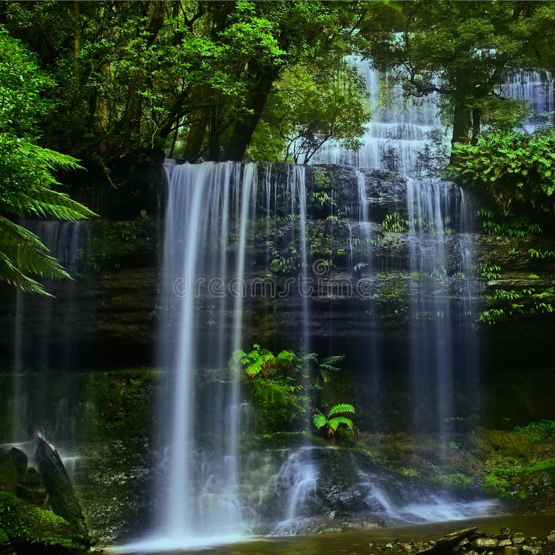 Wasserfall in Tasmanien 1 lizenzfreie stockfotografie