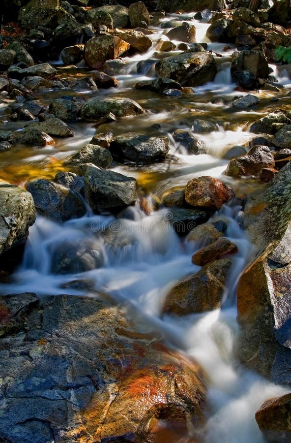 Waterfall movement on the rocks, Yosemite National Park. Waterfall movement on the rocks, Yosemite National Park