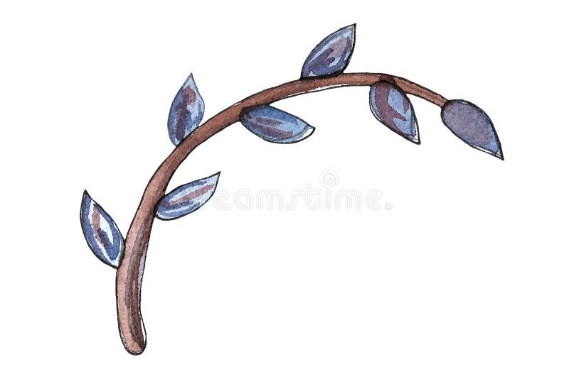 Wasserfarbene Osterset mit Kuchen, Blumen, Federn und Eiern Frühlingsurlaub Handgezeichnetes böhmisches Design im April vektor abbildung