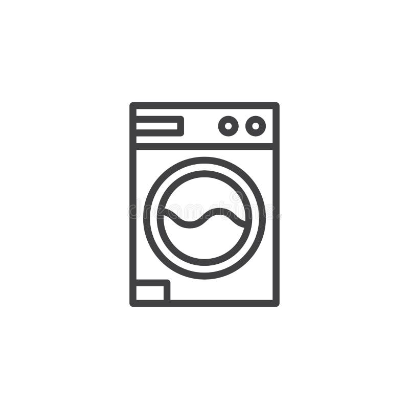 Wasserij, het pictogram van de wasmachinelijn stock illustratie Wasserij, het pictogram van de wasmachinelijn stock illustratie