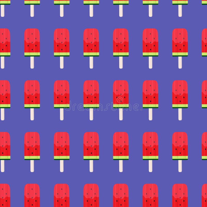 Wassermelonen-Eiscreme-nahtlose Muster-Hintergrund-Vektor-Illustration lizenzfreie abbildung Wassermelonen-Eiscreme-nahtlose Muster-Hintergrund-Vektor-Illustration lizenzfreie abbildung