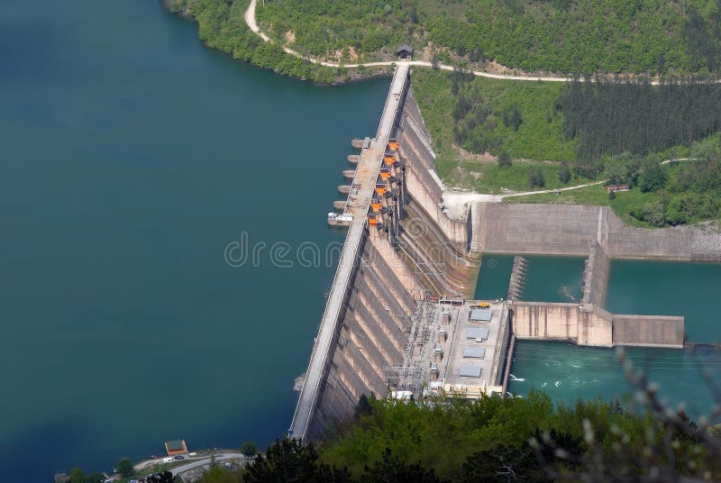 Water barrier dam, Perucac, river Drina, Serbia. Water barrier dam, Perucac, river Drina, Serbia