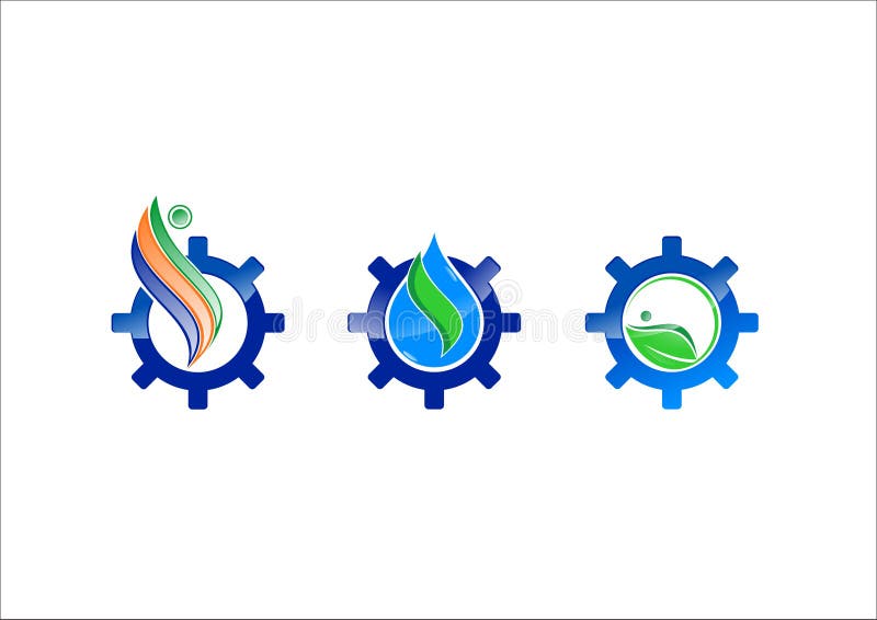 Wasserökologiegangvektor-Logoikone lizenzfreie abbildung