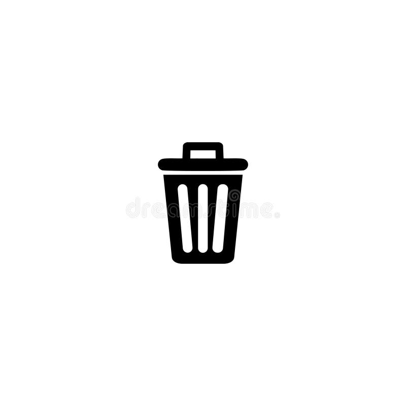 Waste Bin Icon Logo Isolated on White Background Stock Vector