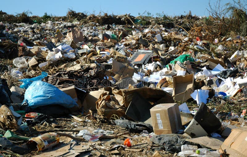 Tutti i tipi di rifiuti di una discarica.