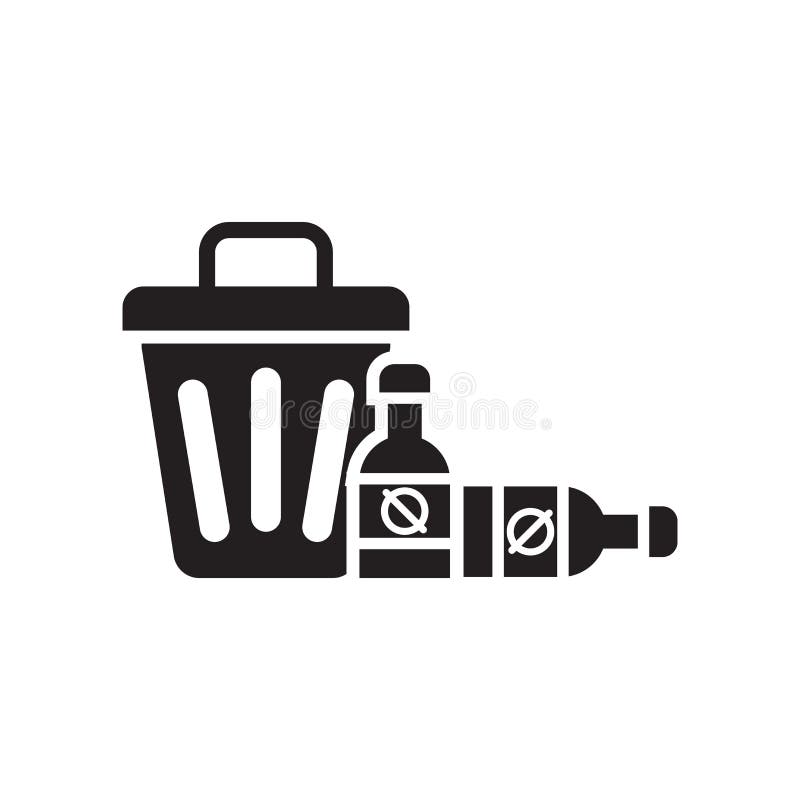 Waste icon vector sign and symbol isolated on white background royalty free illustration