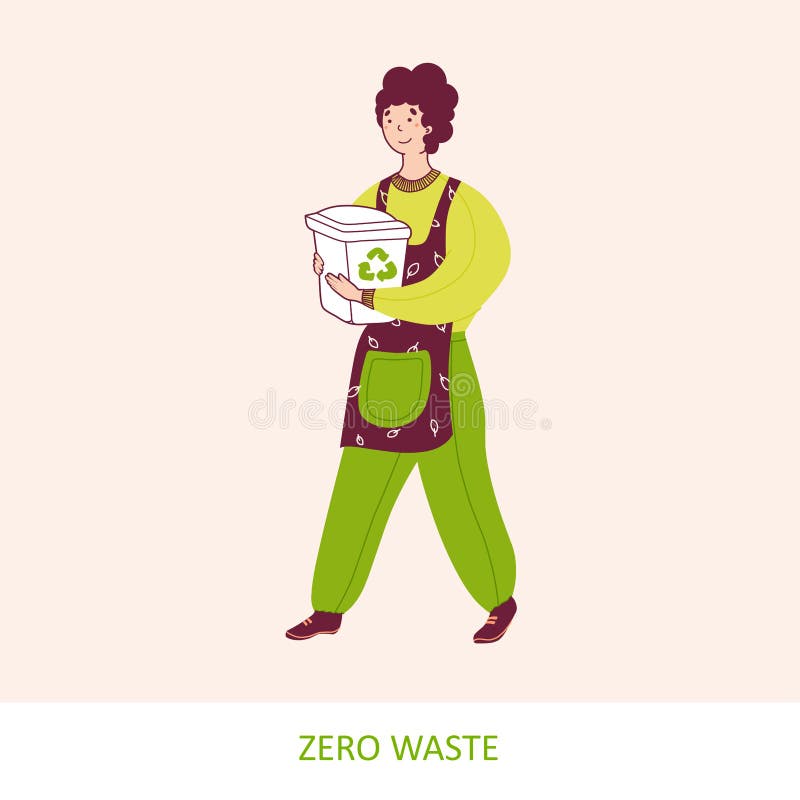 Waste management, sustainable lifestyle flat vector illustration stock illustration Waste management, sustainable lifestyle flat vector illustration stock illustration