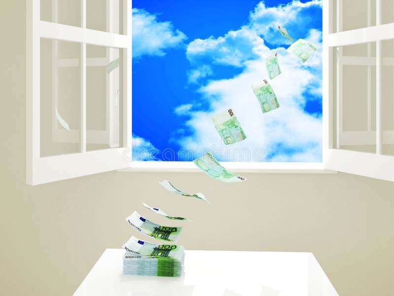 Waste money stock illustration