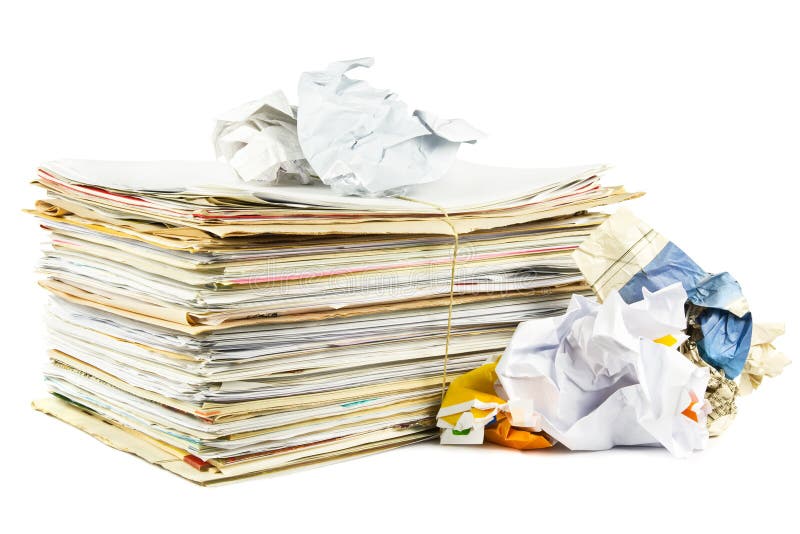 Waste paper. On a white background Waste paper. On a white background
