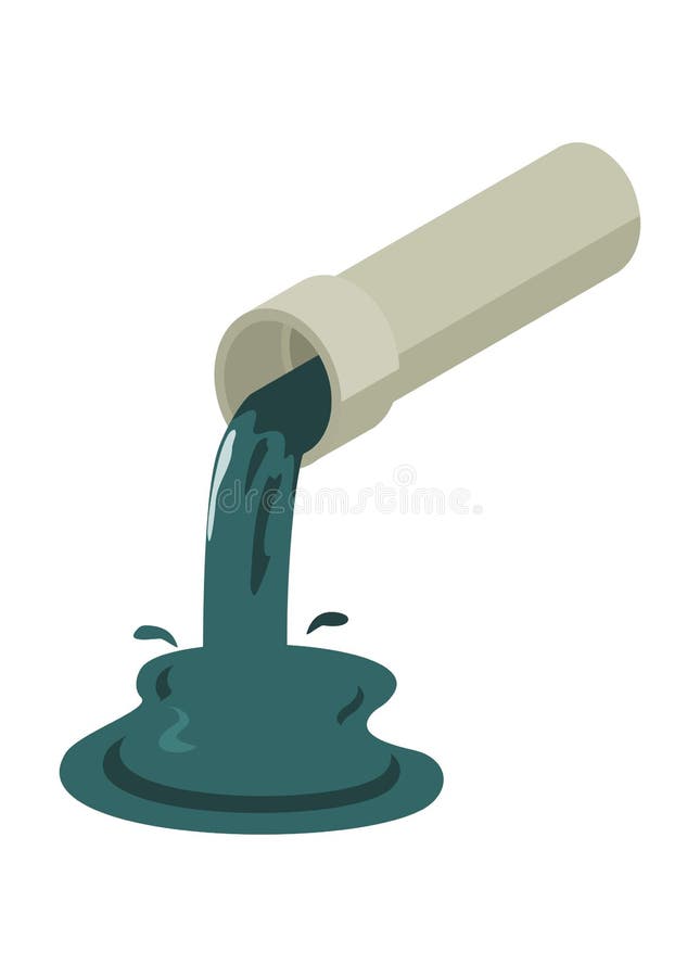 Waste water and sewer pipe. Simple flat illustration in isometric view. vector illustration