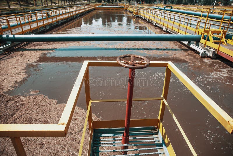 Wastewater Treatment Plant. Dirty Water Cleaning Facilities Stock Image ...