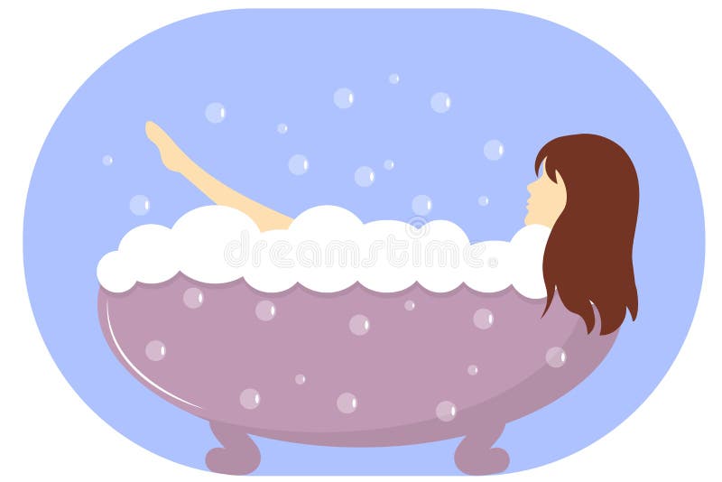 bathtub with bubbles clipart