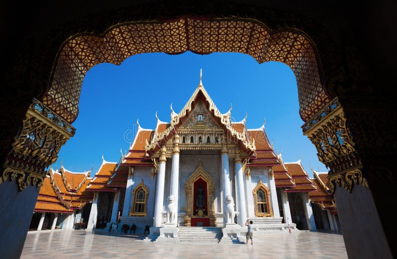 Wat Benchamabophit Dusitvanaram - мраморный висок, Бангкок Таиланд стоковое фото Wat Benchamabophit Dusitvanaram - мраморный висок, Бангкок Таиланд стоковое фото