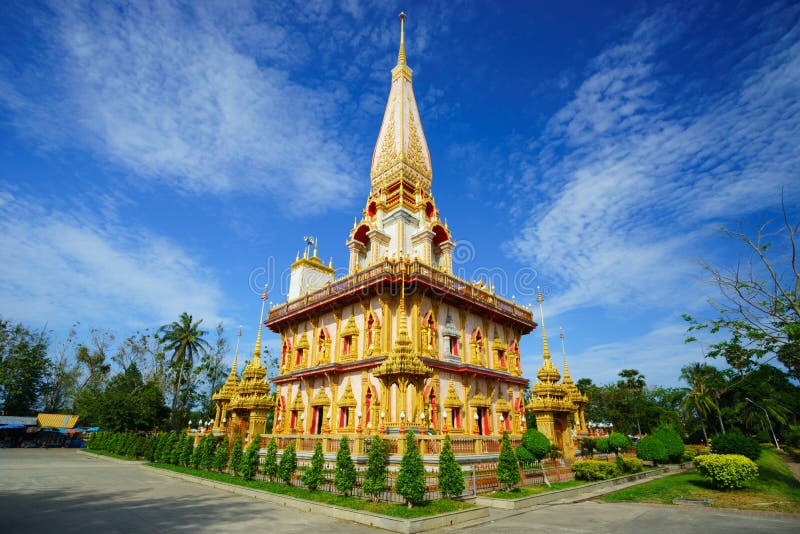 Wat Chalong-tempel Phuket, Thailand stock afbeelding Wat Chalong-tempel Phuket, Thailand stock afbeelding